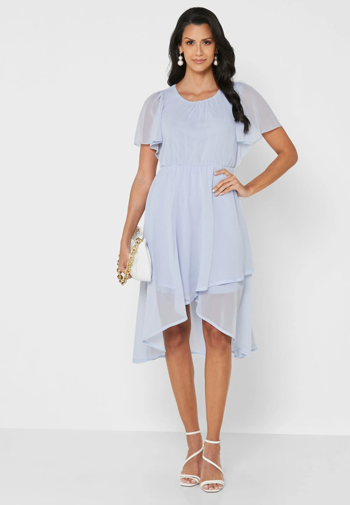 ELLA Frill Sleeve Fit & Flare Dress 4 ELLA Frill Sleeve Fit & Flare Dress - Image 4