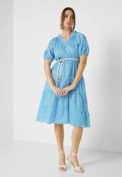 ELLA Puff Sleeve Printed Dress -Silk Bloom Dresses Store 4 zoom desktop 551