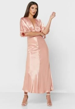 Bardot V-Neck Flute Sleeve Dress -Silk Bloom Dresses Store 4 zoom desktop 562