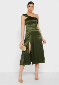 Off Shoulder Slit Hem Dress -Silk Bloom Dresses Store 4 zoom desktop 563