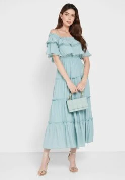 ELLA Off Shoulder Layered Dress -Silk Bloom Dresses Store 4 zoom desktop 568