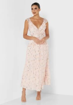 Belted Floral Printed Dress -Silk Bloom Dresses Store 4 zoom desktop 571