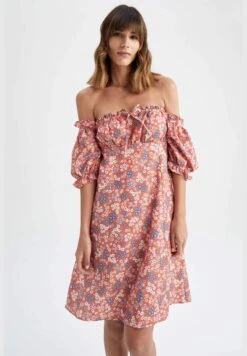 DeFacto Woman A-Line Short Sleeve Woven Dress -Silk Bloom Dresses Store 4 zoom desktop 586