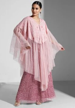 Asymmetric Embroidered Ruffle Detail Dress -Silk Bloom Dresses Store 4 zoom desktop 595