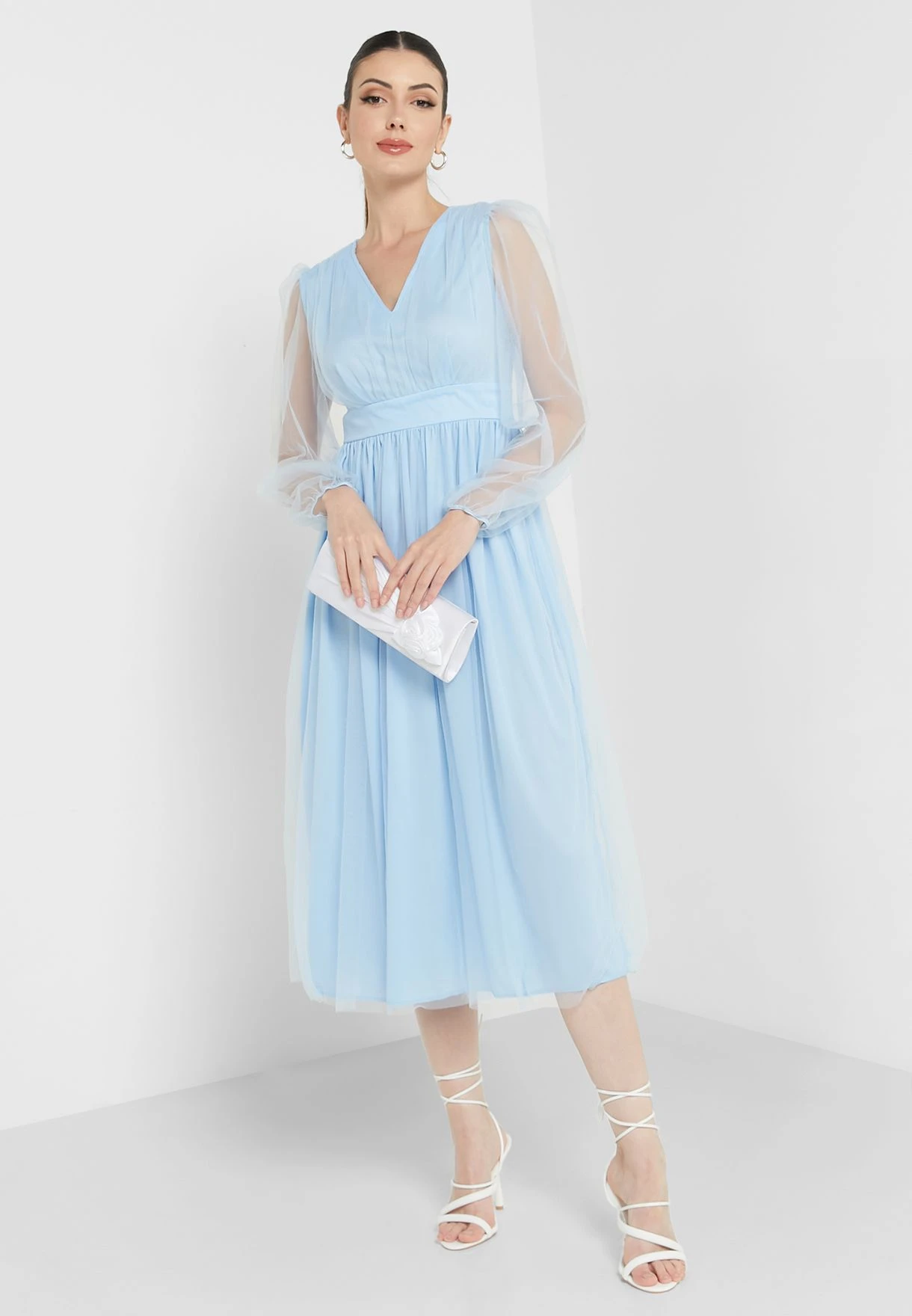 ELLA Lace Sleeve Flare Dress 4 ELLA Lace Sleeve Flare Dress - Image 4