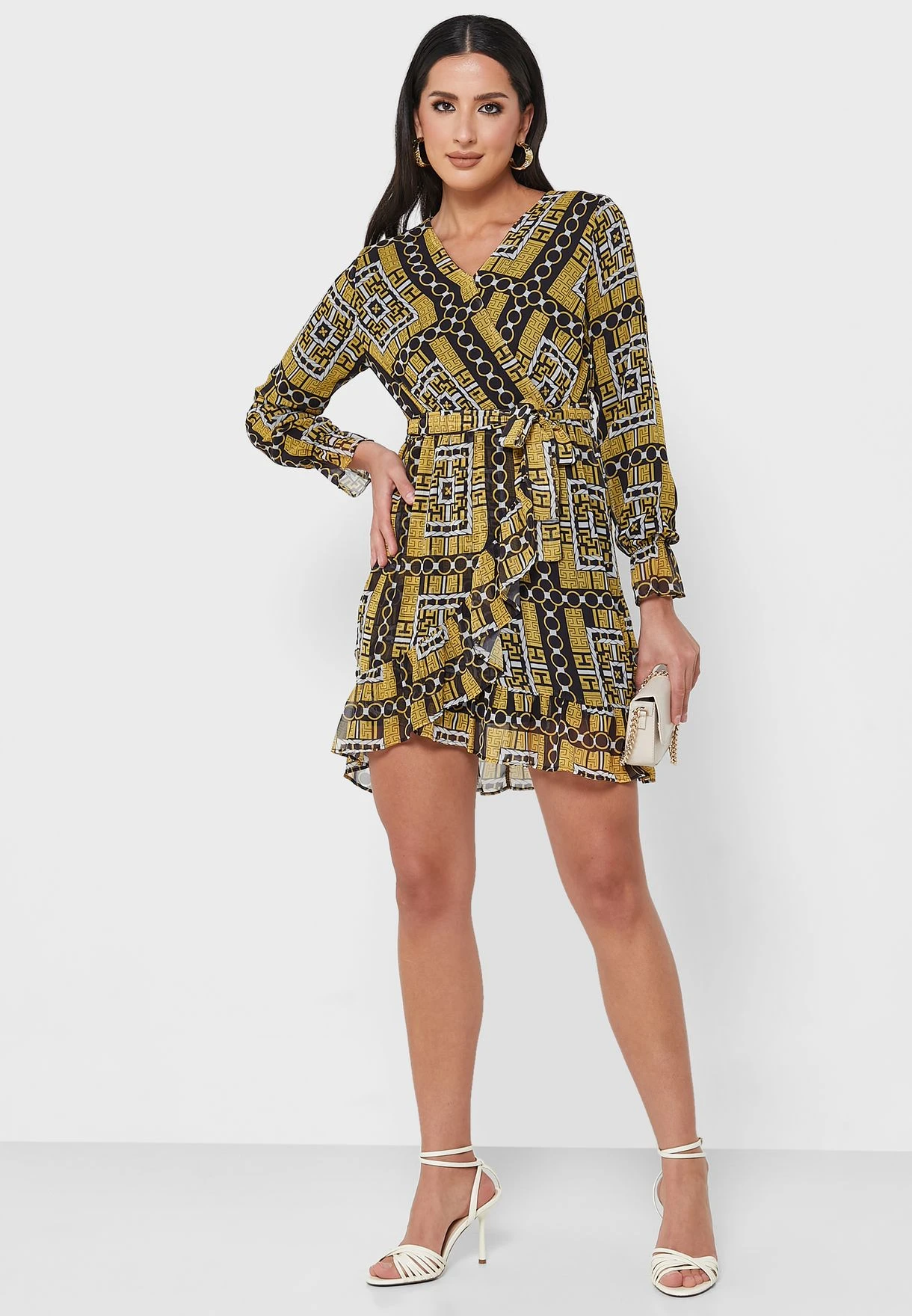 Printed Tie Detail Dress 4 Printed Tie Detail Dress - Image 4