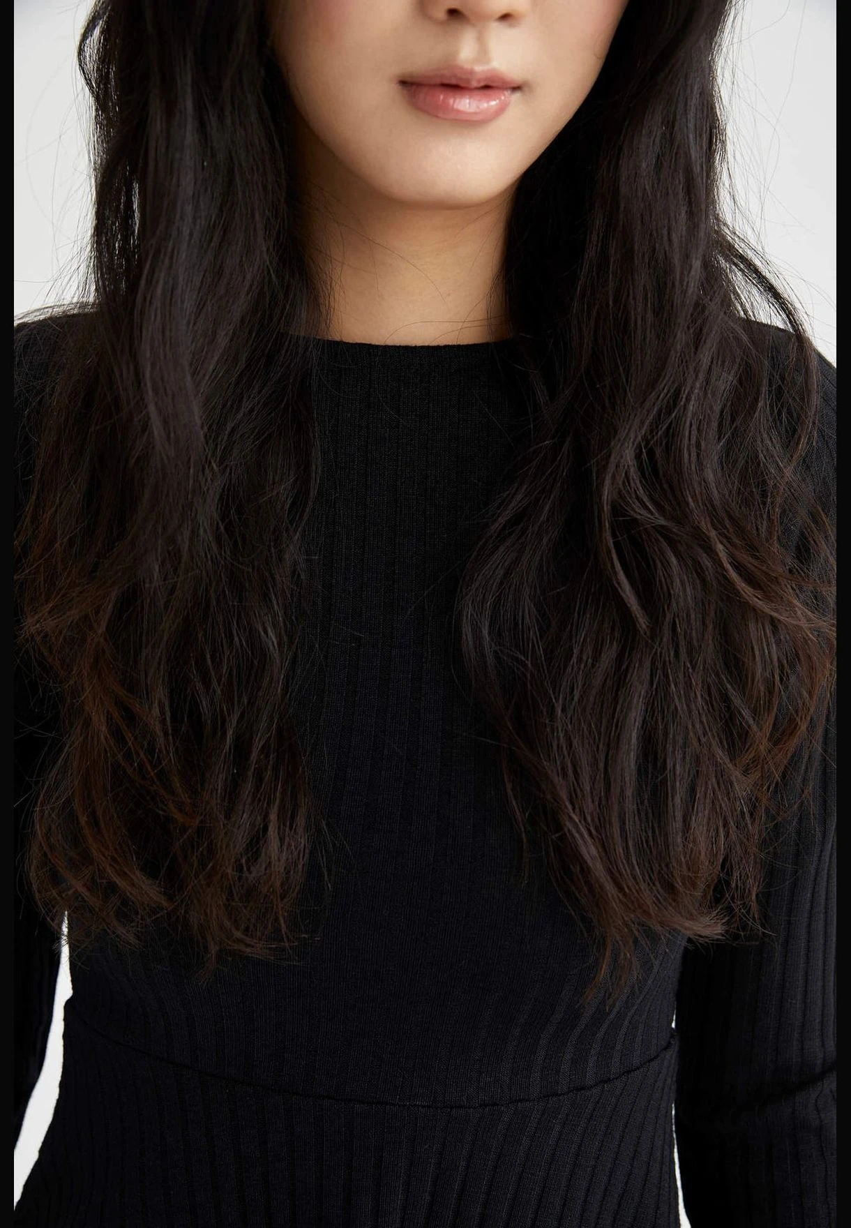 DeFacto A Cut Long Sleeve Cable Knit Mini Dress 4 DeFacto A Cut Long Sleeve Cable Knit Mini Dress - Image 4