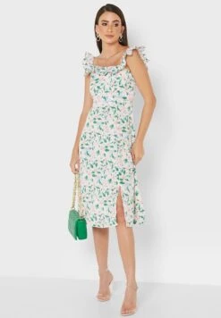 ELLA Slit Printed Dress -Silk Bloom Dresses Store 4 zoom desktop 622