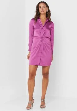 Front Twisted Shirt Dress -Silk Bloom Dresses Store 4 zoom desktop 63