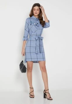 Checked Belted Button Detail Dress 7 Checked Belted Button Detail Dress -Silk Bloom Dresses Store 4 zoom desktop 637