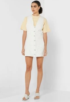 Button Down V-Neck Mini Dress -Silk Bloom Dresses Store 4 zoom desktop 64