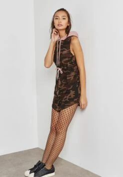 SikSilk Tie Waist Camo Print Hoodie Dress -Silk Bloom Dresses Store 4 zoom desktop 65