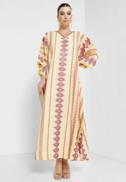 Cape Sleeve V-Neck Printed Dress -Silk Bloom Dresses Store 4 zoom desktop 656