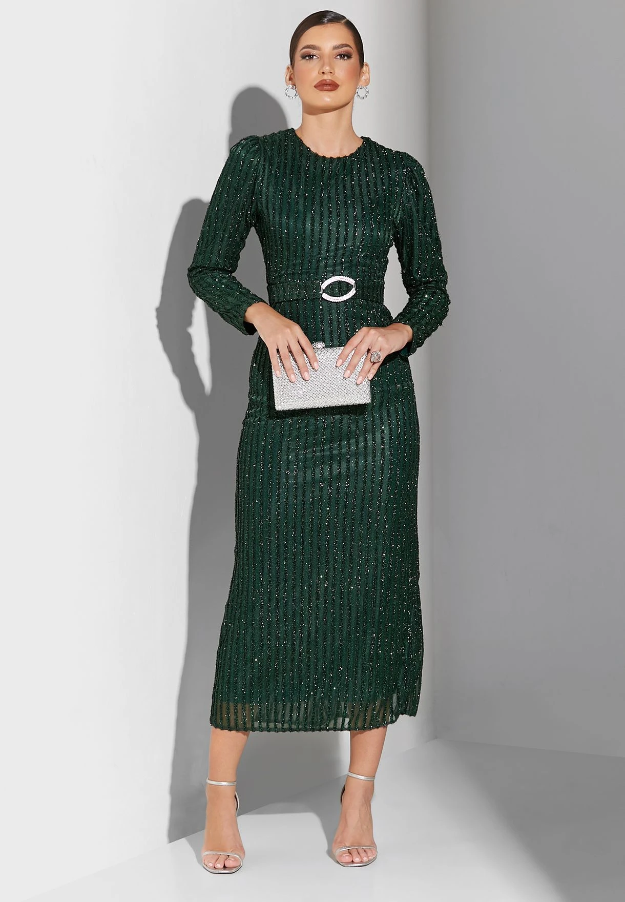 Belted Shimmer Dress 4 Belted Shimmer Dress - Image 4