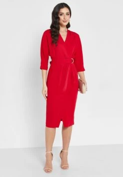 Belted Surplice Neck Dress 7 Belted Surplice Neck Dress -Silk Bloom Dresses Store 4 zoom desktop 680