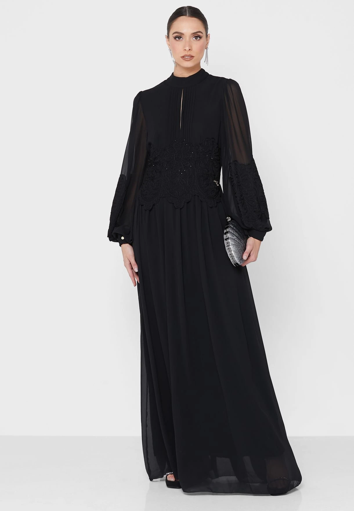 Tiered Mesh Tie Detail Dress 4 Tiered Mesh Tie Detail Dress - Image 4