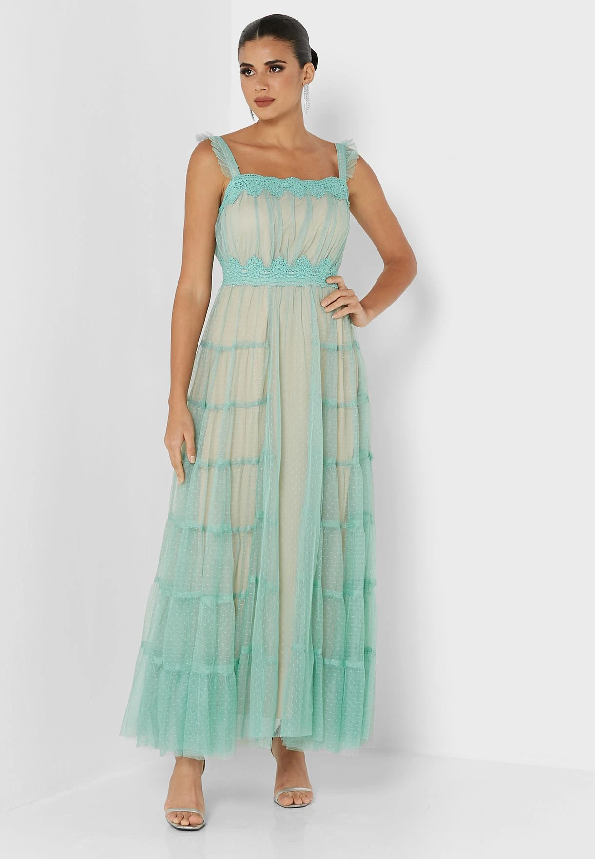 Ruffle Lace Detail Dress 4 Ruffle Lace Detail Dress - Image 4