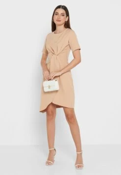 Front Knot Wrap Dress -Silk Bloom Dresses Store 4 zoom desktop 697