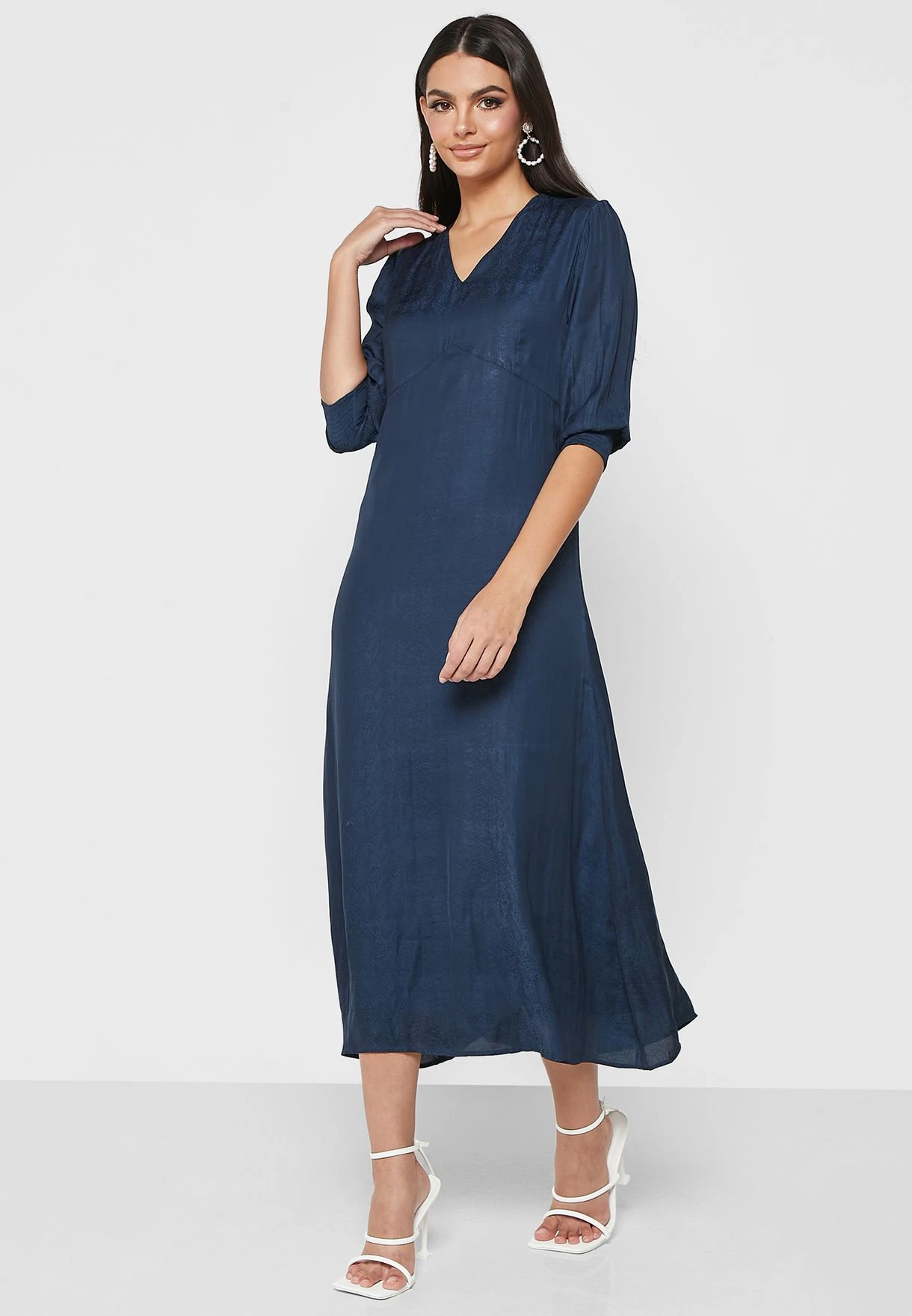 Puff Sleeve Printed Dress 4 Puff Sleeve Printed Dress - Image 4