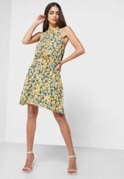 Printed Halter Neck Dress -Silk Bloom Dresses Store 4 zoom desktop 7