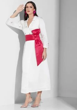 Surplice Neck Belted Dress -Silk Bloom Dresses Store 4 zoom desktop 709