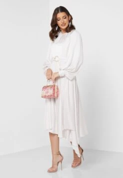 Balloon Sleeve Belted Dress -Silk Bloom Dresses Store 4 zoom desktop 715