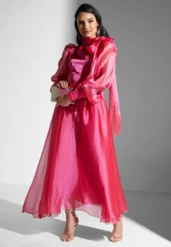 Tie Knot Detail Puff Sleeve Dress -Silk Bloom Dresses Store 4 zoom desktop 722