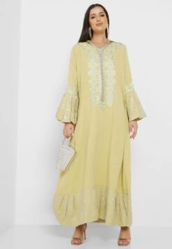 Flared Sleeve Printed Jalabiya -Silk Bloom Dresses Store 4 zoom desktop 729