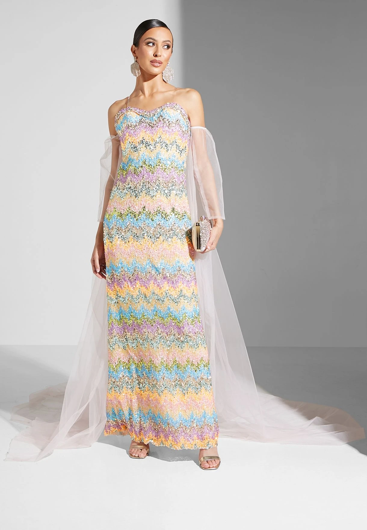 Color Block Cape Sleeve Dress 4 Color Block Cape Sleeve Dress - Image 4