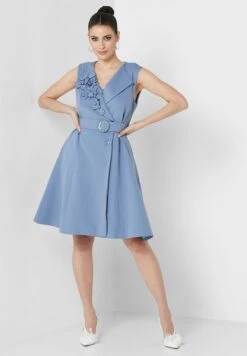 Embellished Belted Wrap Dress -Silk Bloom Dresses Store 4 zoom desktop 738