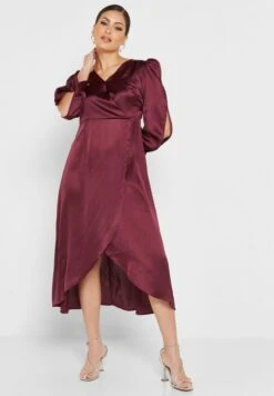 Puff Sleeve Asymmetrical Hem Dress 7 Puff Sleeve Asymmetrical Hem Dress -Silk Bloom Dresses Store 4 zoom desktop 740
