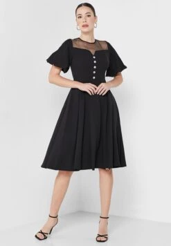 Button Detail Pleated Dress 7 Button Detail Pleated Dress -Silk Bloom Dresses Store 4 zoom desktop 748