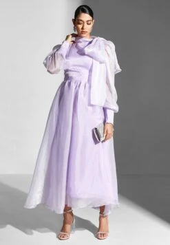 Tie Knot Detail Puff Sleeve Dress -Silk Bloom Dresses Store 4 zoom desktop 750