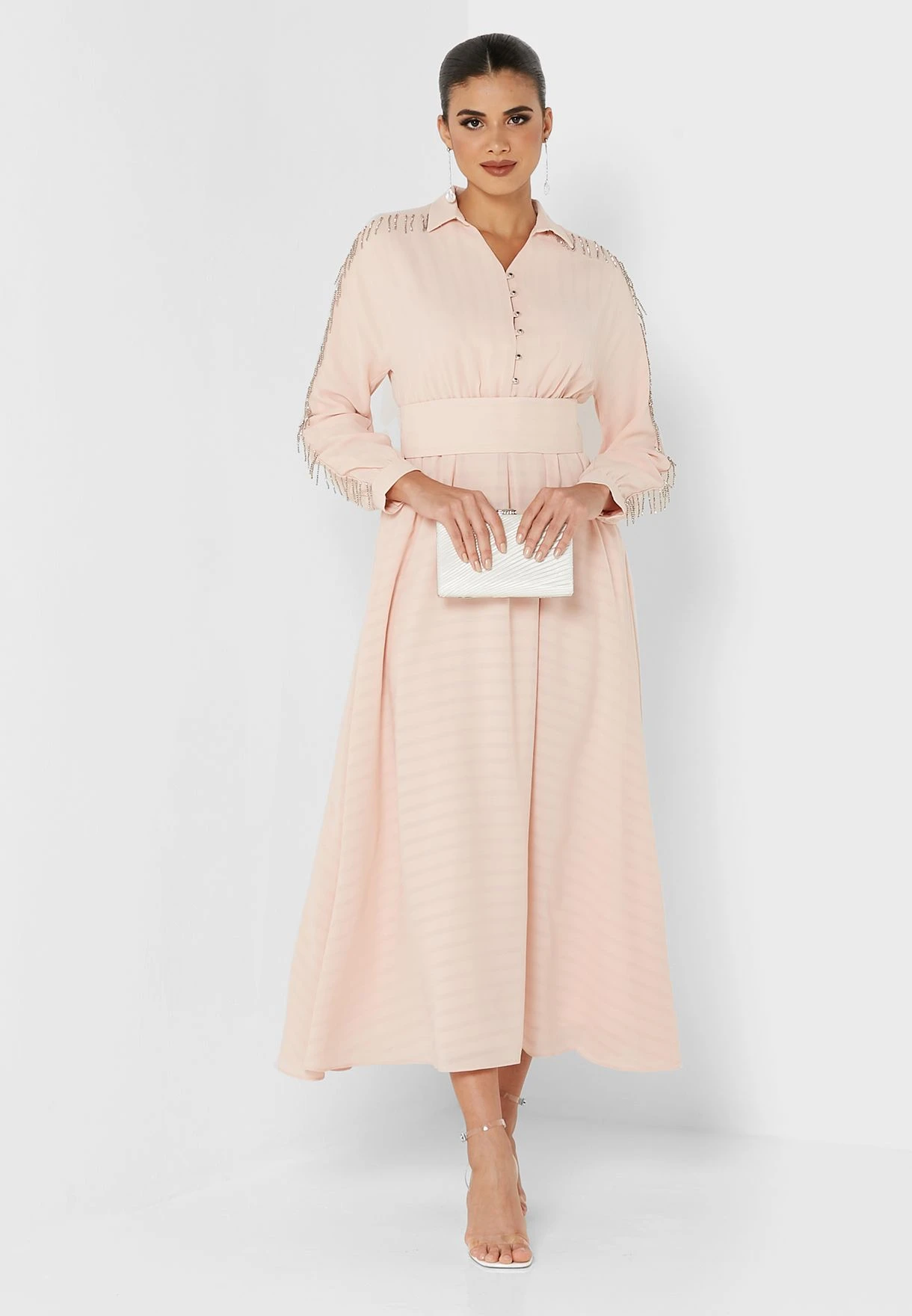 Belted Button Detail Dress 4 Belted Button Detail Dress - Image 4