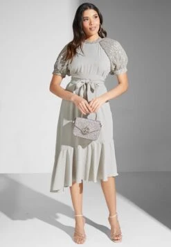 Belted Sequin Detail Dress -Silk Bloom Dresses Store 4 zoom desktop 760