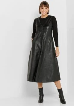 Little Mistress Pu Button Down Pocket Detail Dress -Silk Bloom Dresses Store 4 zoom desktop 766