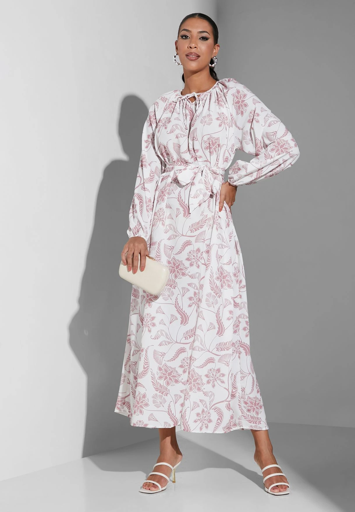 Floral Print Tie Detail Dress 4 Floral Print Tie Detail Dress - Image 4