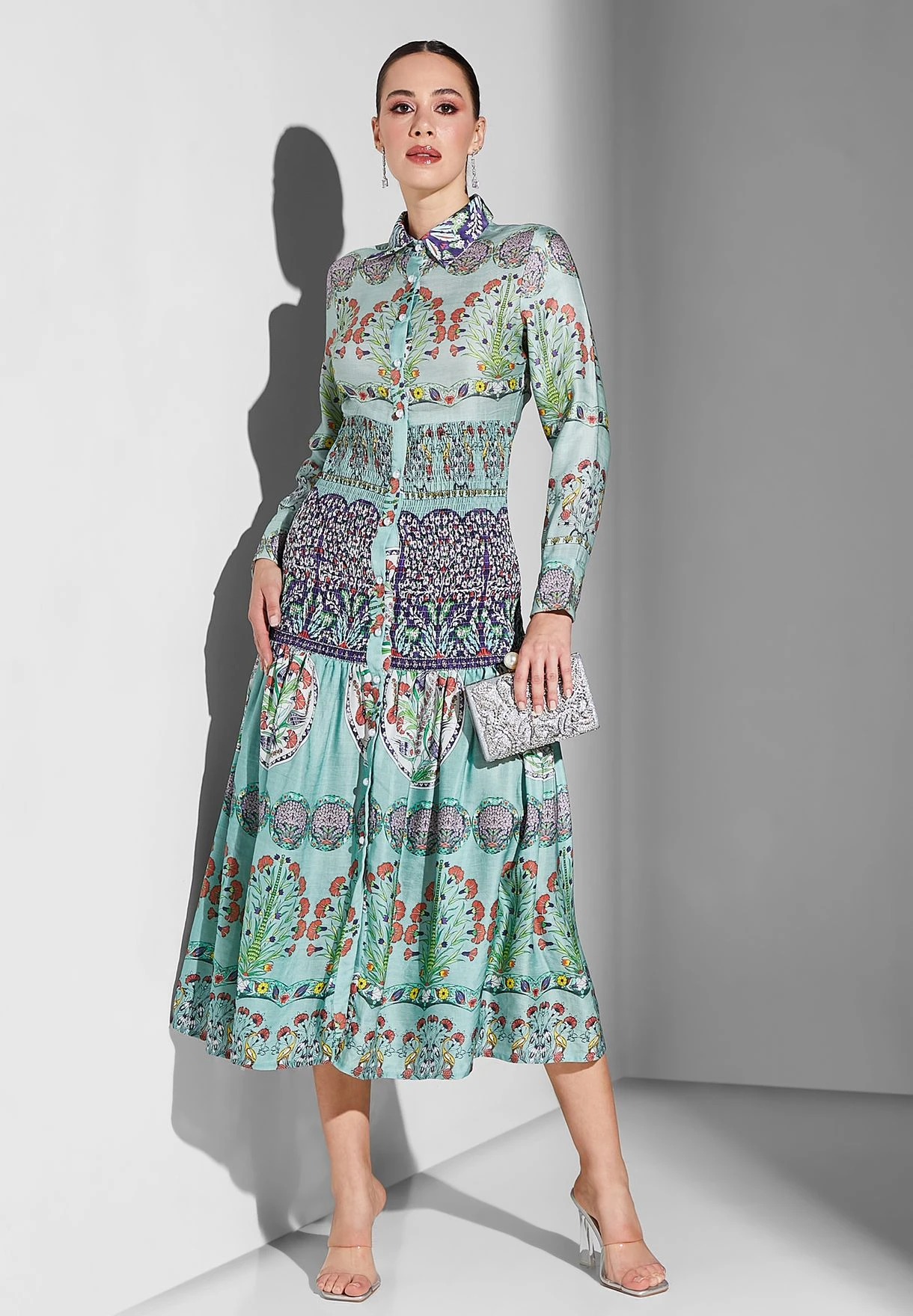 Button Detail Printed Dress 4 Button Detail Printed Dress - Image 4