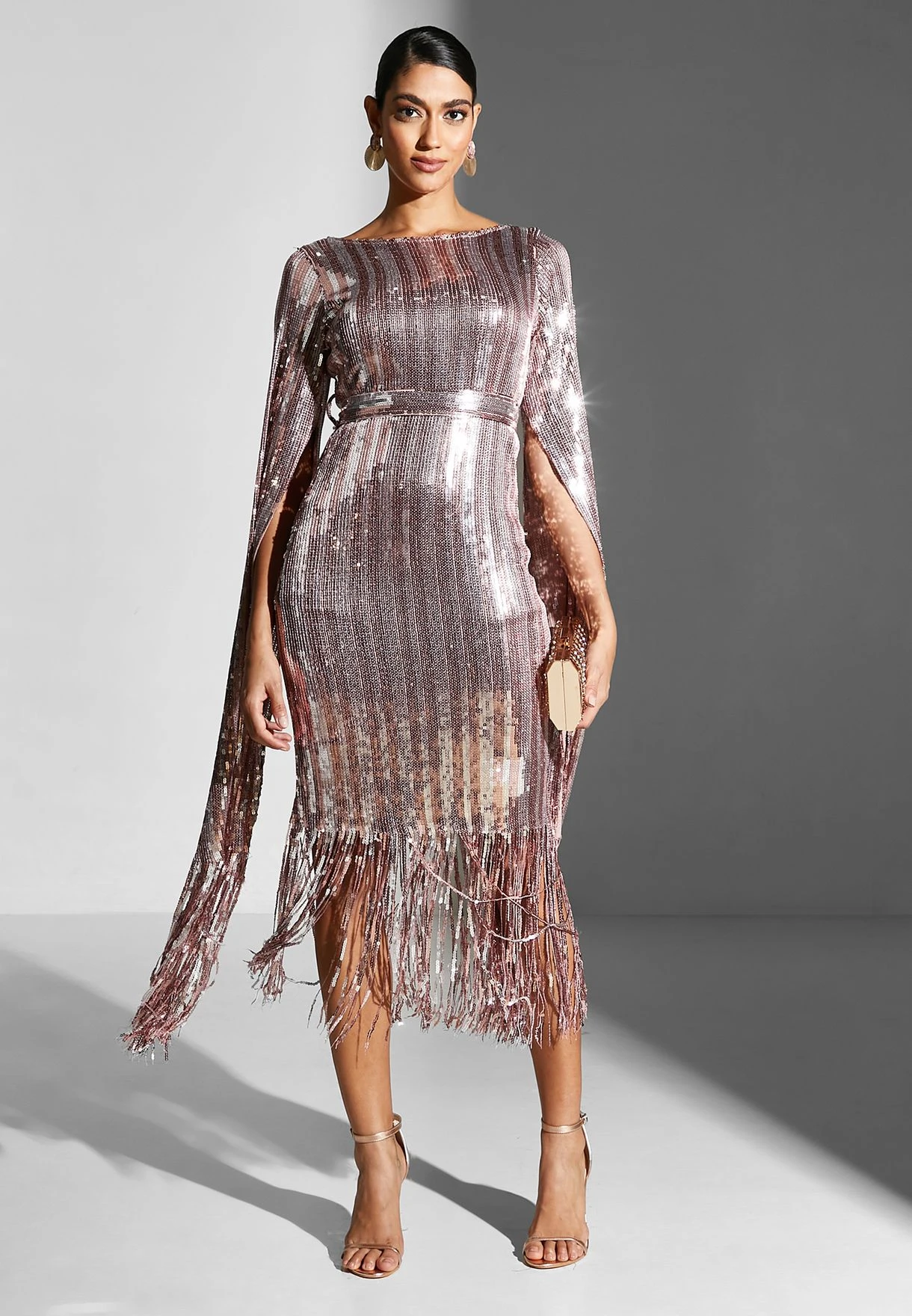 Sequin Detail Fringe Hem Dress 4 Sequin Detail Fringe Hem Dress - Image 4
