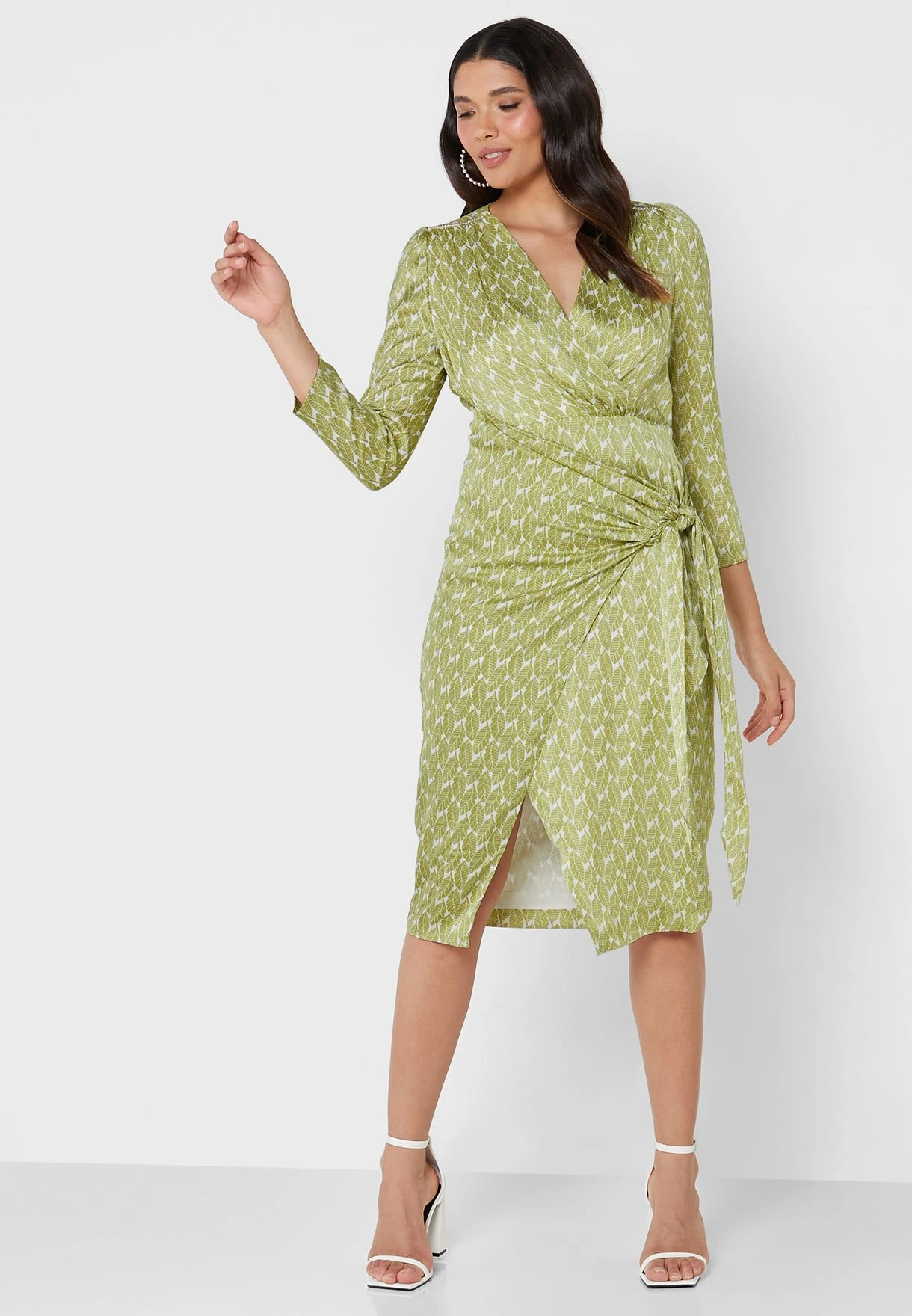 Surplice Neck Tie Detail Dress 4 Surplice Neck Tie Detail Dress - Image 4