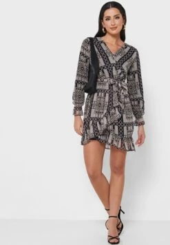 Printed Tie Detail Dress -Silk Bloom Dresses Store 4 zoom desktop 792