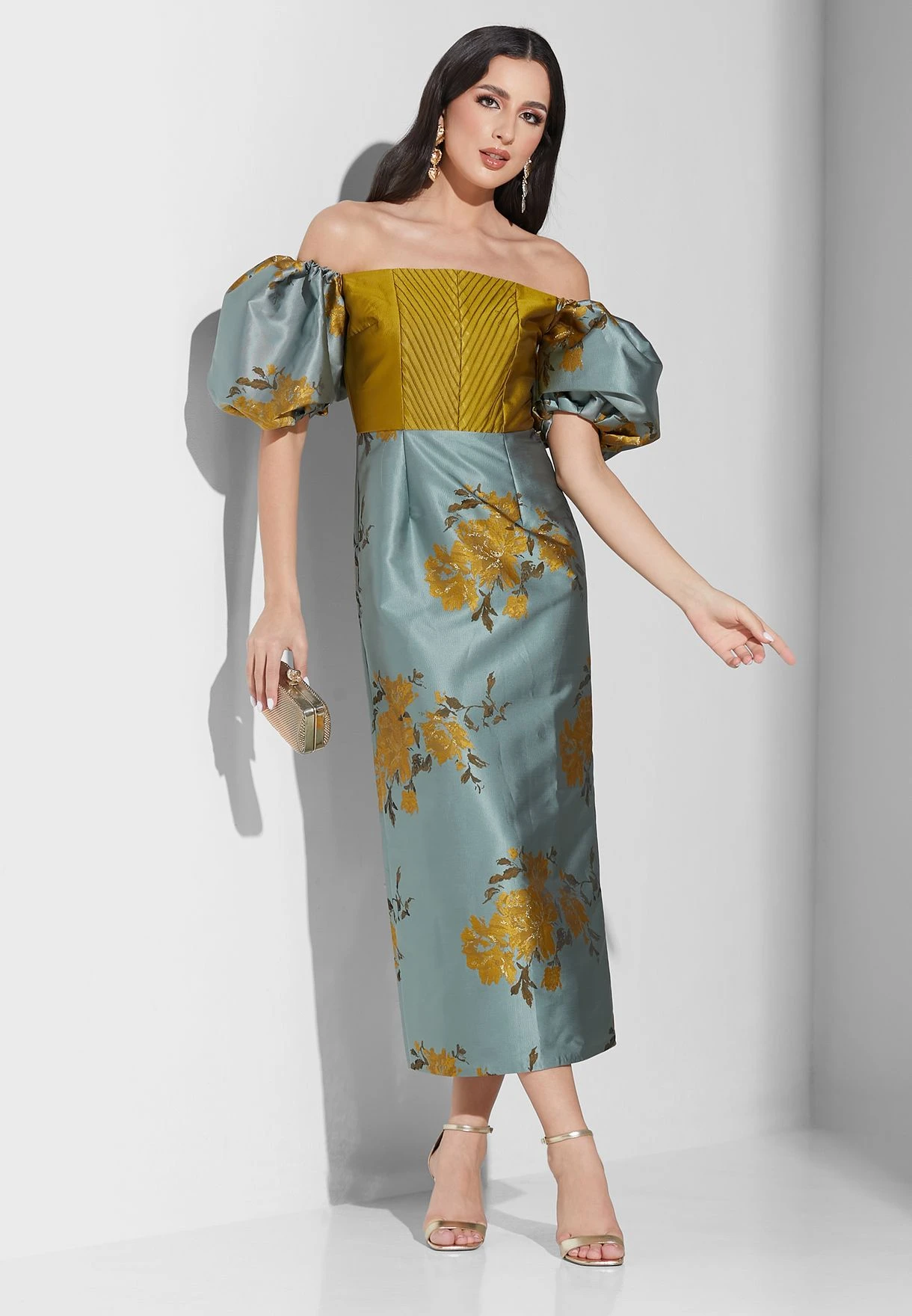 Bardot Floral Balloon Sleeve Dress 4 Bardot Floral Balloon Sleeve Dress - Image 4