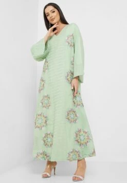 V-Neck Printed Dress -Silk Bloom Dresses Store 4 zoom desktop 803