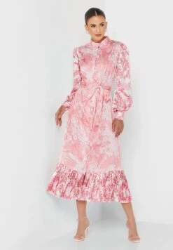 Button Detail Floral Print Dress -Silk Bloom Dresses Store 4 zoom desktop 807