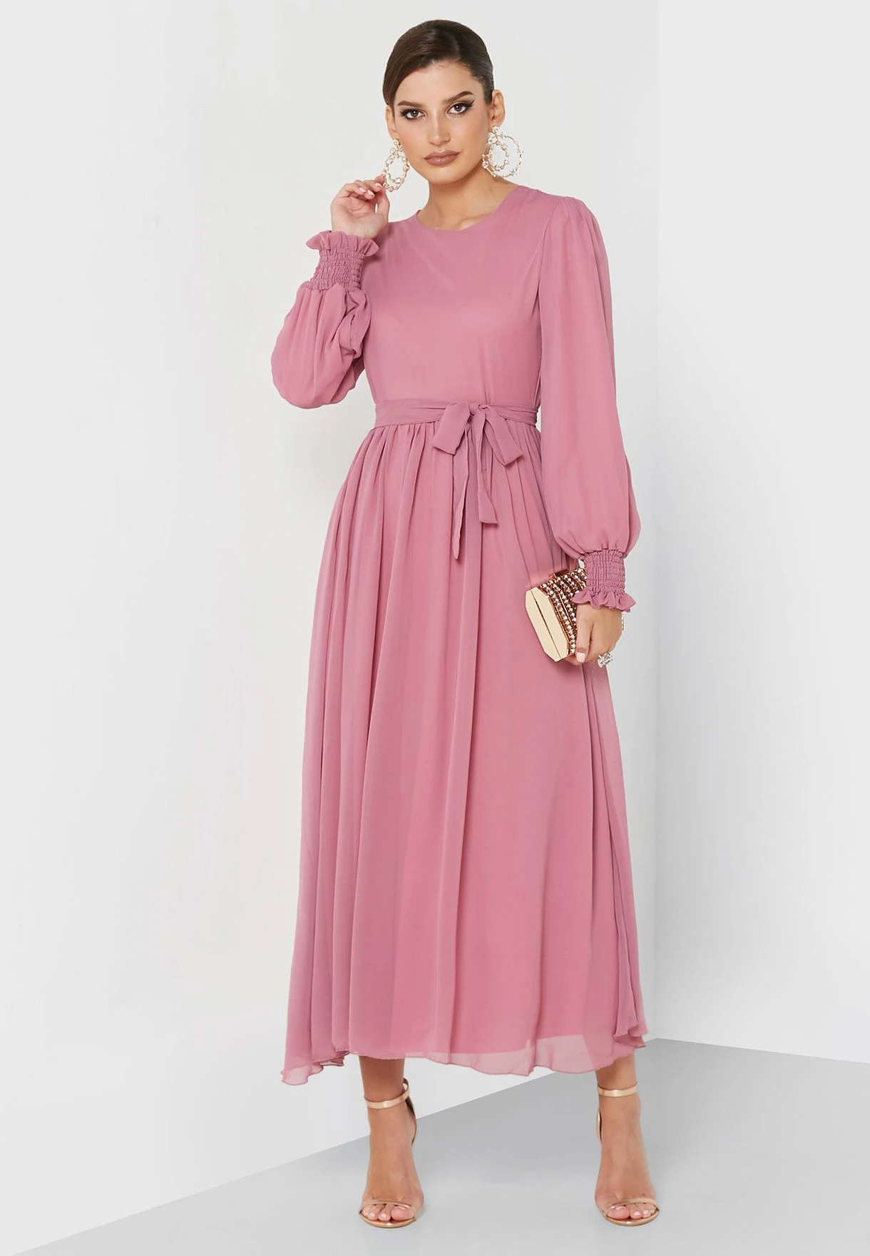 Pleated Waist Tie Dress 4 Pleated Waist Tie Dress - Image 4