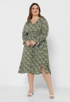 V Neck Printed Dress -Silk Bloom Dresses Store 4 zoom desktop 827
