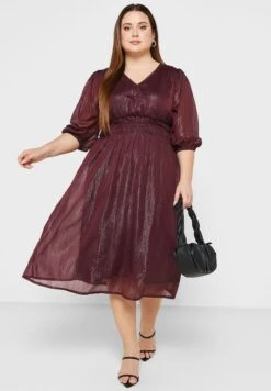 Puff Sleeve Fit & Flare Dress -Silk Bloom Dresses Store 4 zoom desktop 836