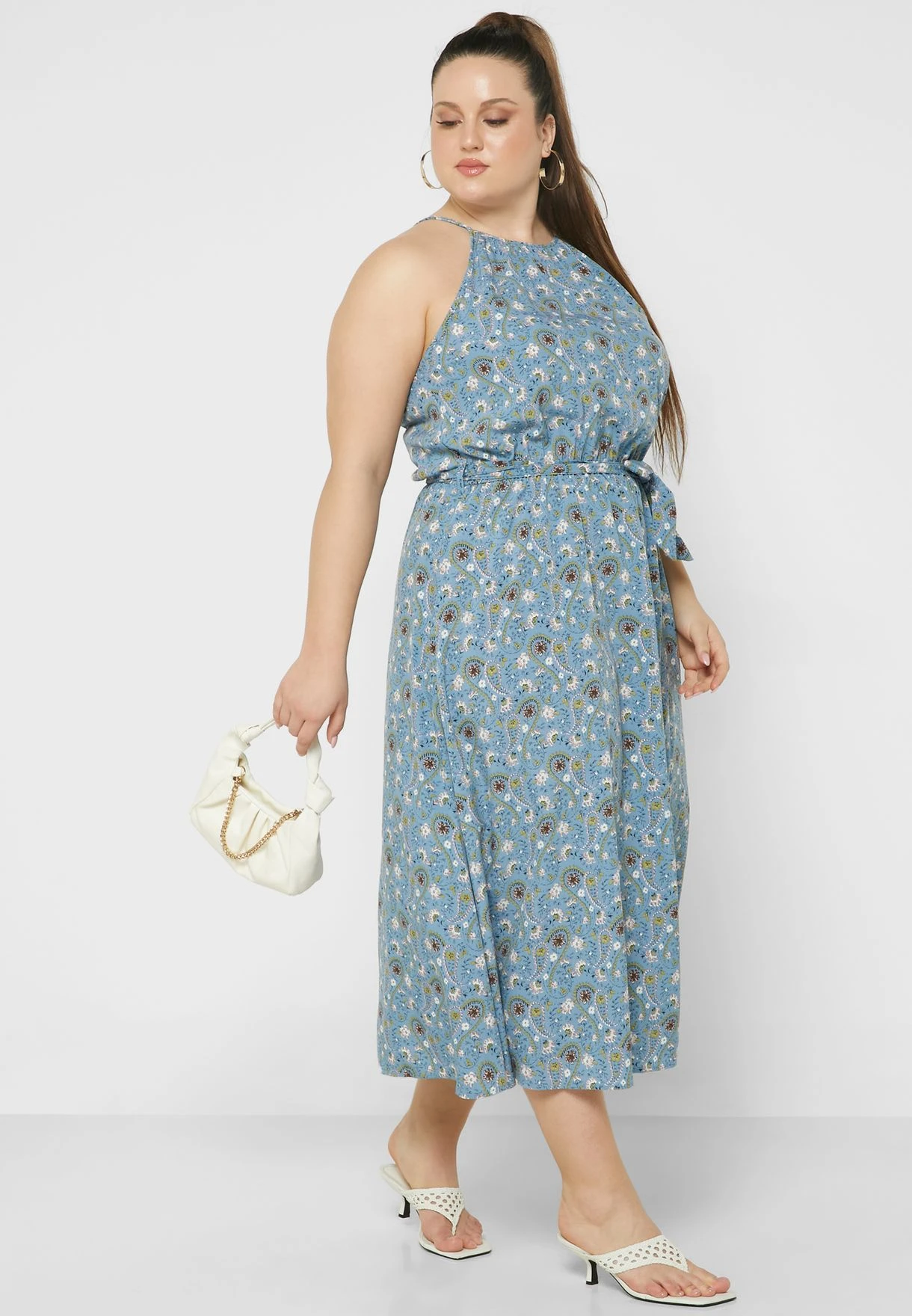 Printed Thigh Slit Dress 4 Printed Thigh Slit Dress - Image 4