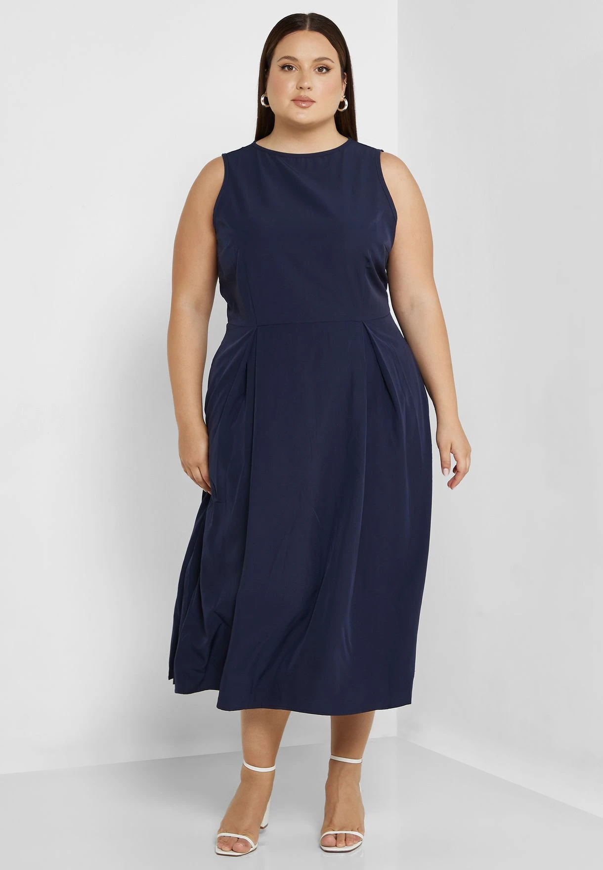 Pleat Detail Fit & Flare Dress 4 Pleat Detail Fit & Flare Dress - Image 4