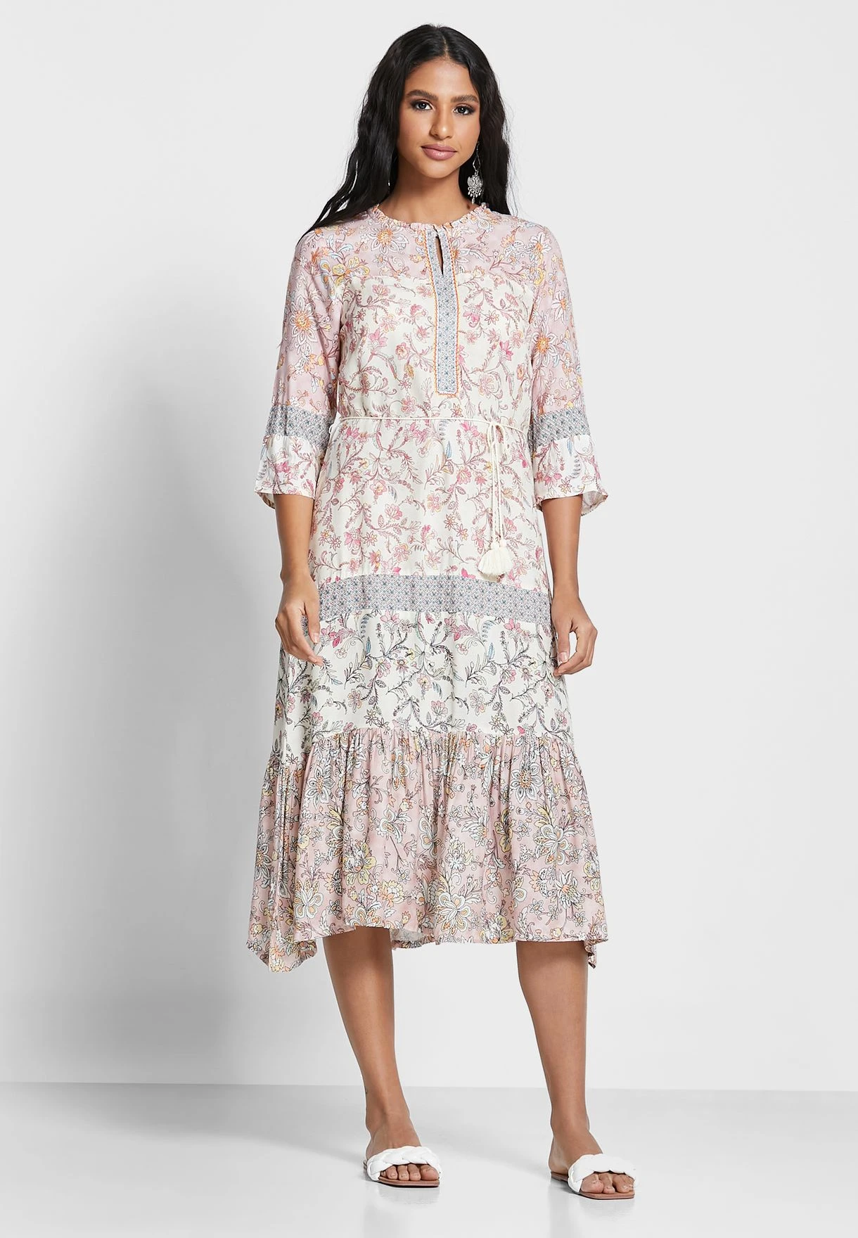 Pleated Hem Printed Dress 4 Pleated Hem Printed Dress - Image 4